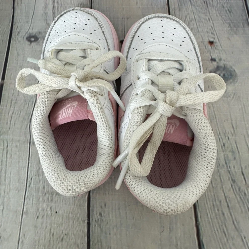 Nike force one low top baby pink and white size 6